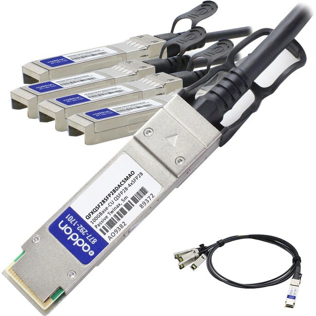 AddOn Juniper Networks Compatible TAA Compliant 100GBase-CU QSFP28 to 4xSFP28 Direct Attach Cable (Passive Twinax, 5m) QFXQSF28SFP28DAC5MAO