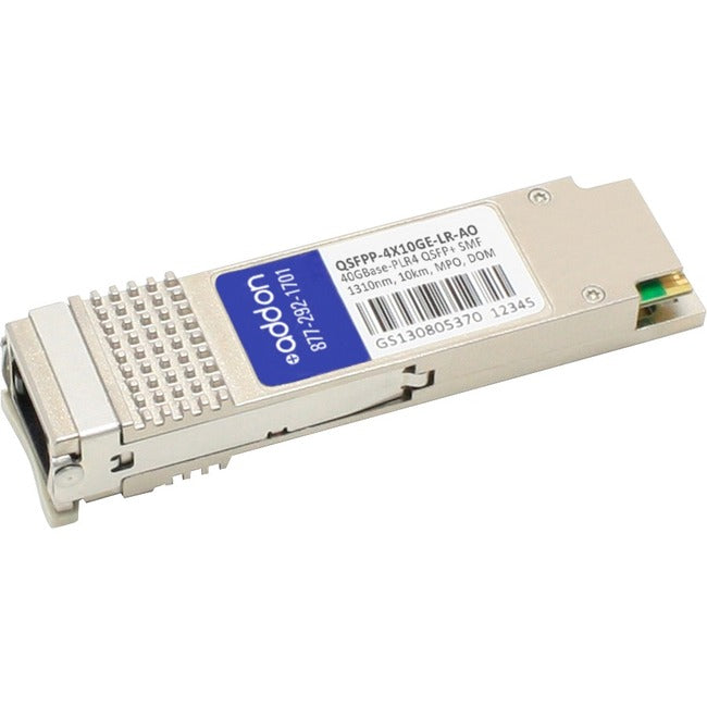 AddOn Juniper Networks QSFPP-4X10GE-LR Compatible TAA Compliant 40GBase-PLR4 QSFP+ Transceiver (SMF, 1310nm, 10km, MPO, DOM) QSFPP-4X10GE-LR-AO