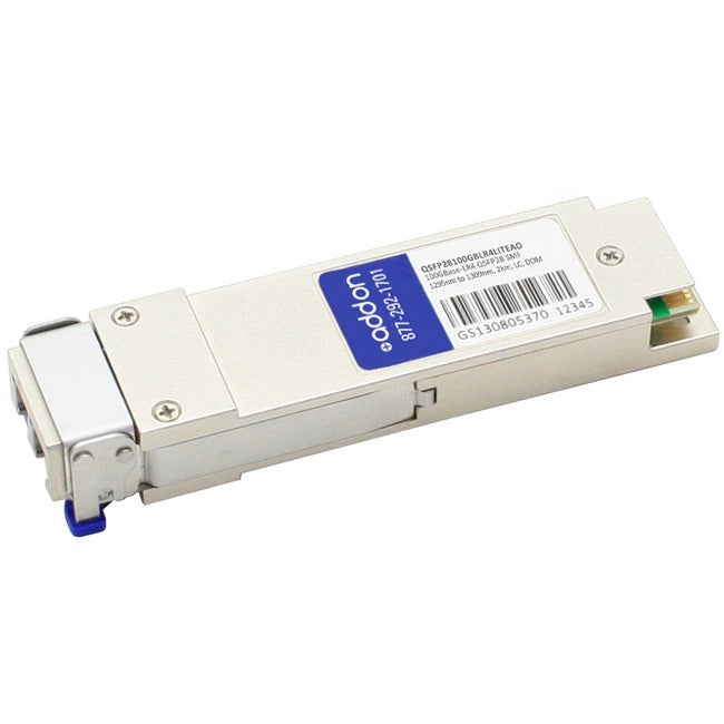 AddOn MSA and TAA Compliant 100GBase-LR4 QSFP28 Transceiver (SMF, 1295nm to 1309nm, 2km, LC, DOM) QSFP28100GBLR4LITEAO