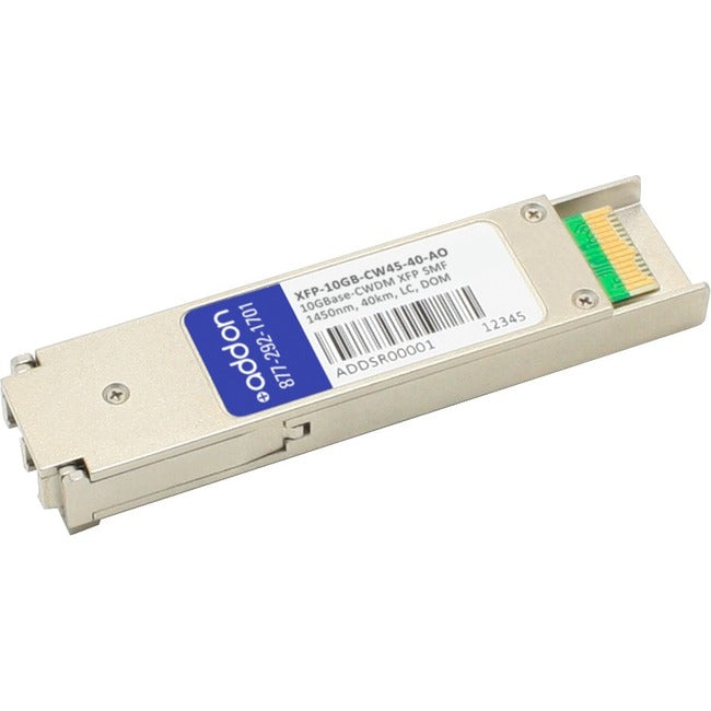 AddOn MSA and TAA Compliant 10GBase-CWDM XFP Transceiver (SMF, 1450nm, 40km, LC, DOM) XFP-10GB-CW45-40-AO