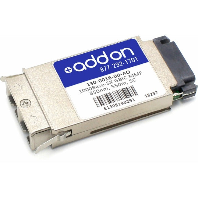 AddOn McAfee 130-0016-00 Compatible TAA Compliant 1000Base-SX GBIC Transceiver (MMF, 850nm, 550m, SC) 130-0016-00-AO
