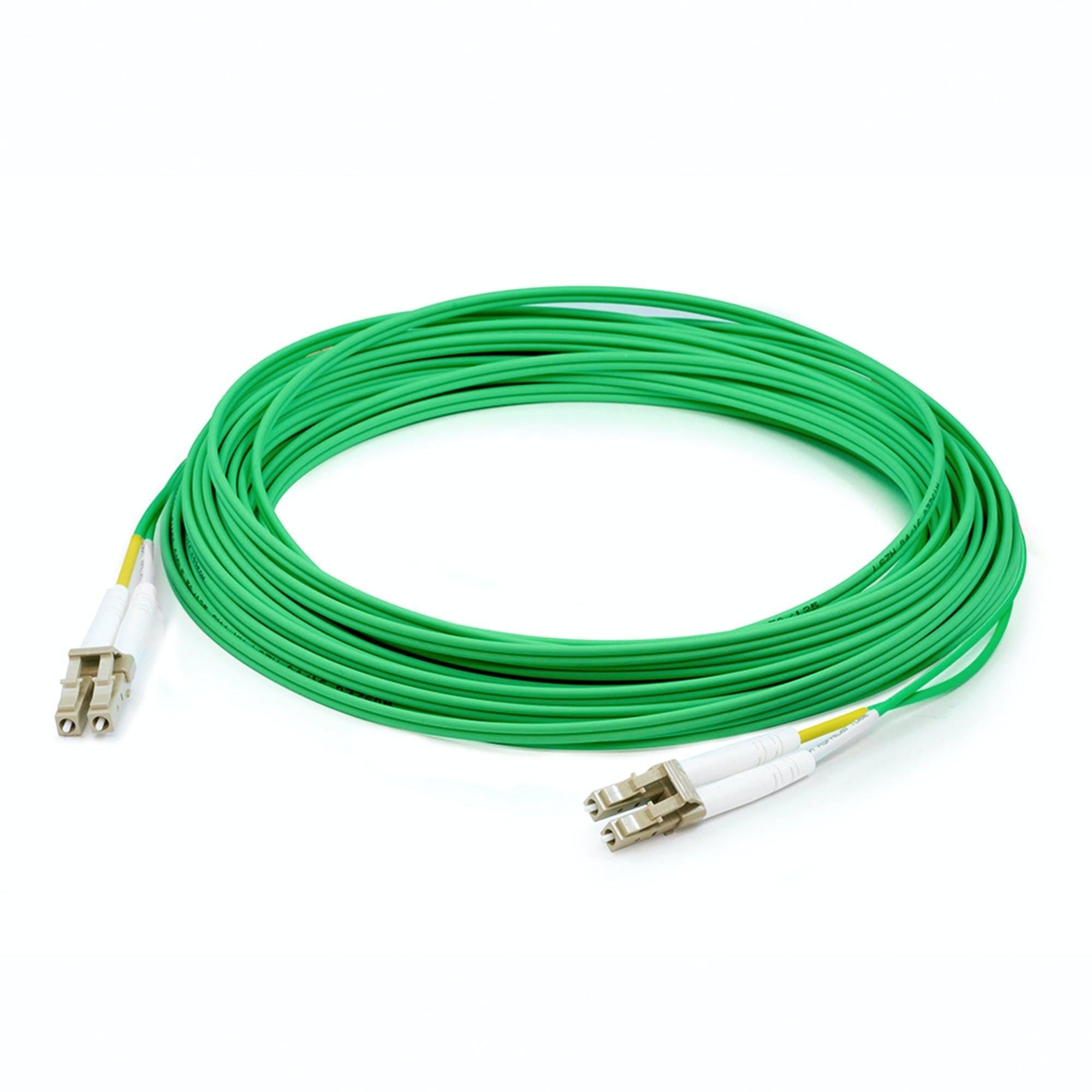 Addon Networks 20M Fiber Patch Cbl Lc M/M Om4 Grn Duplx Fibre Optic Cable Ofnr Green