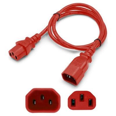 Addon Networks Add-C13Lk2C14Lk14Awg4Ftrd Power Cable Red 1.22 M C13 Coupler C14 Coupler
