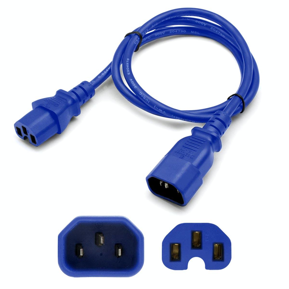 Addon Networks Add-C142C1514Awg2Ftbe Power Cable Blue 0.61 M C14 Coupler C15 Coupler