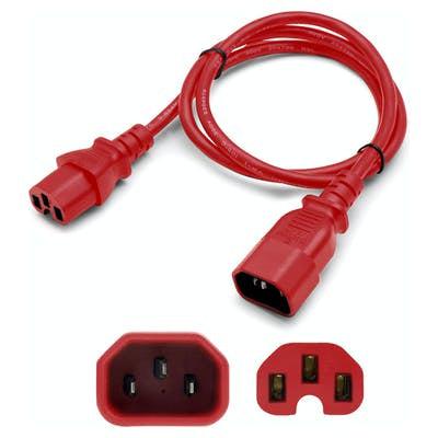 Addon Networks Add-C142C1514Awg2Ftrd Power Cable Red 0.61 M C14 Coupler C15 Coupler