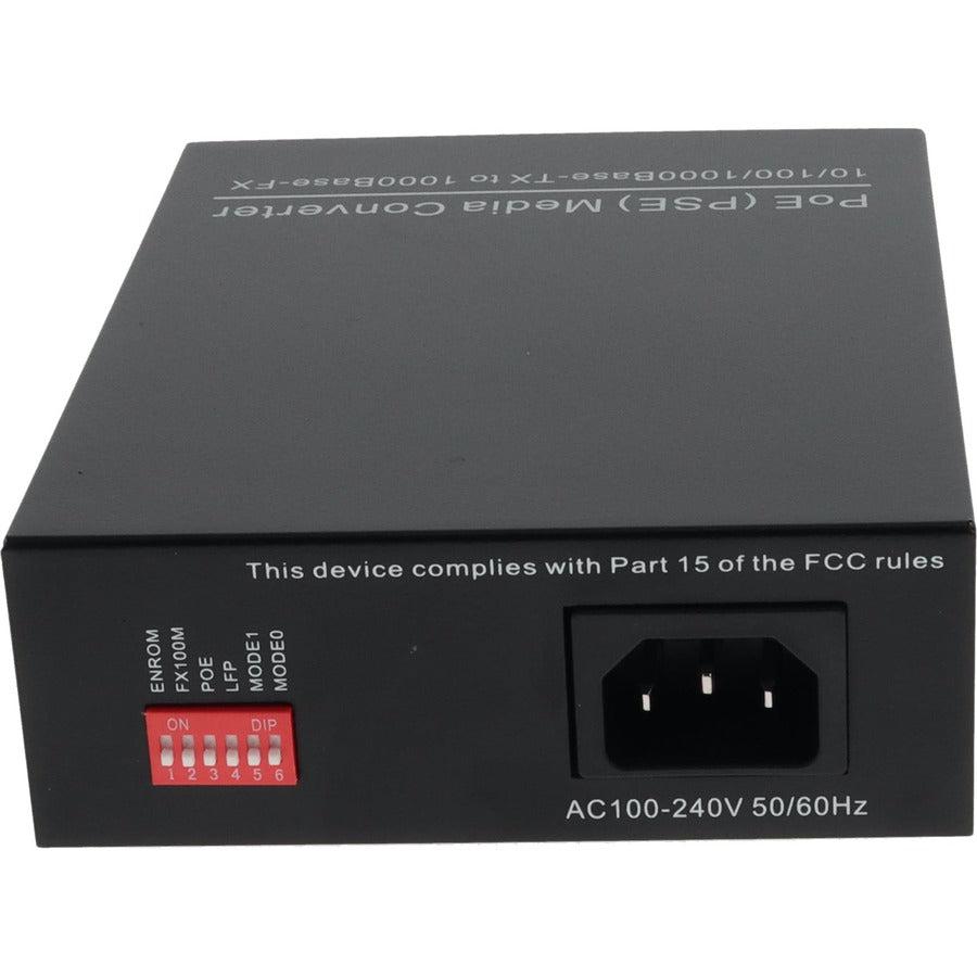 Addon Networks 1Gbs 1 Rj-45 To 1 Sfp Port Poe+ Network Media Converter 1000 Mbit/S Multi-Mode, Single-Mode