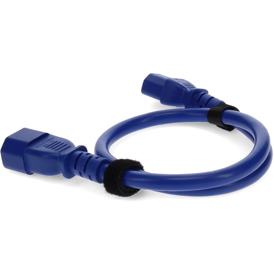 Addon Networks 6Ft C13 Female To C14 Male 18Awg 100-250V At 10A Blue Power Cable