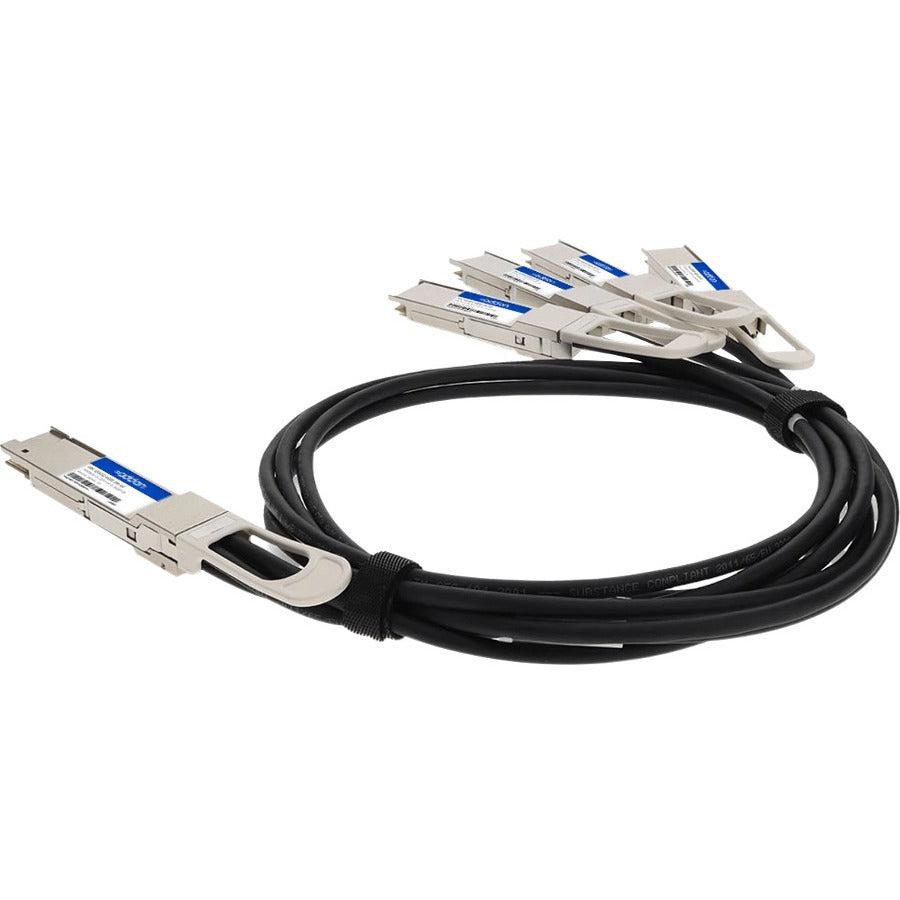 Addon Networks Qdd-4Qsfp56-400-Cu2-5M-Ao Infiniband Cable 2.5 M 4Xqsfp56 Qsfp-Dd Black, Silver