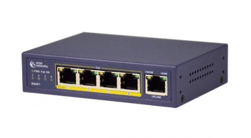 Amer 5 Port 10/100/1000 Desktop Switch with 4 PoE ports SG4P1