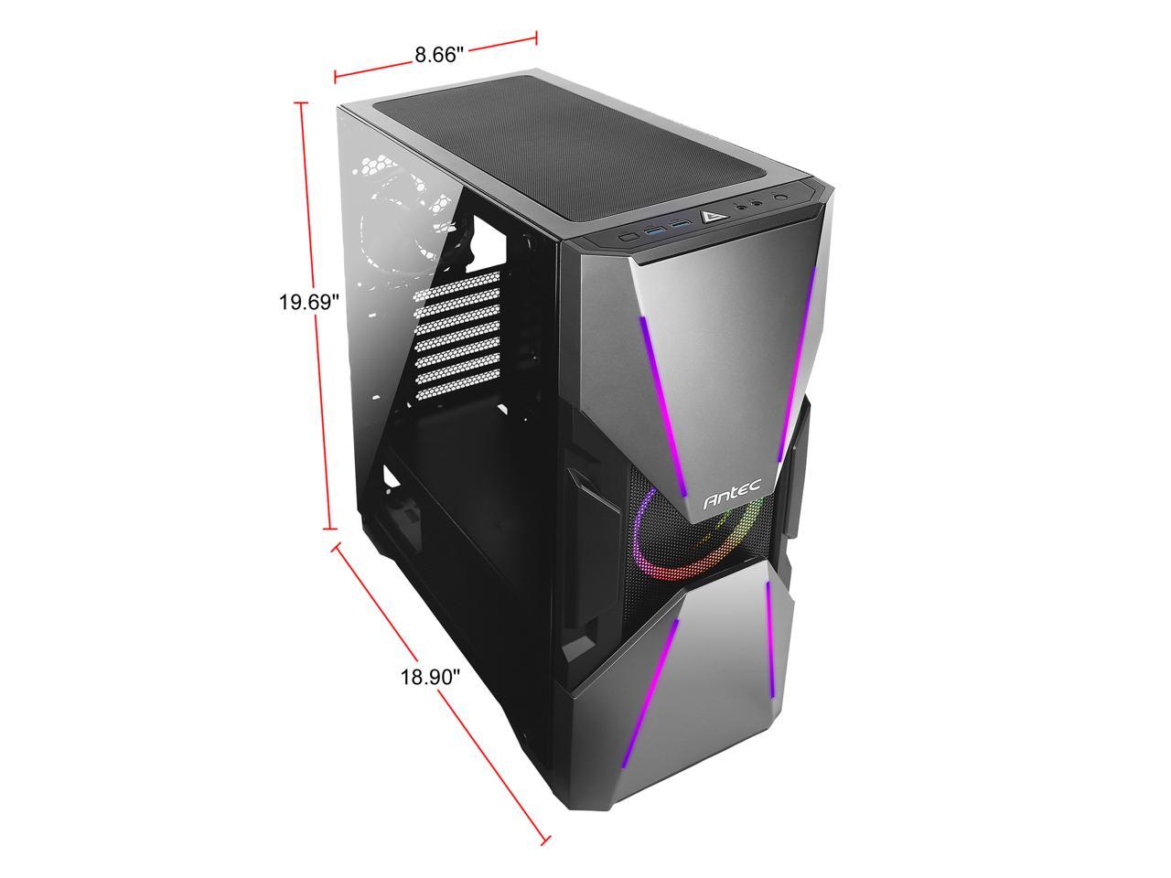 Antec Dark Avenger Da601 E-Atx Mid Tower Case/Argb Motherboard Sync/Tempered Glass/Prizm 120 Argb Fan Included