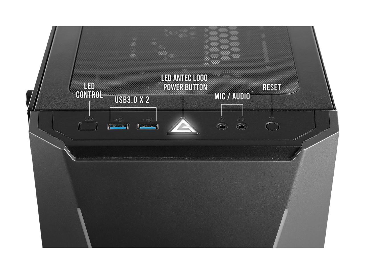 Antec Dark Avenger Da601 E-Atx Mid Tower Case/Argb Motherboard Sync/Tempered Glass/Prizm 120 Argb Fan Included