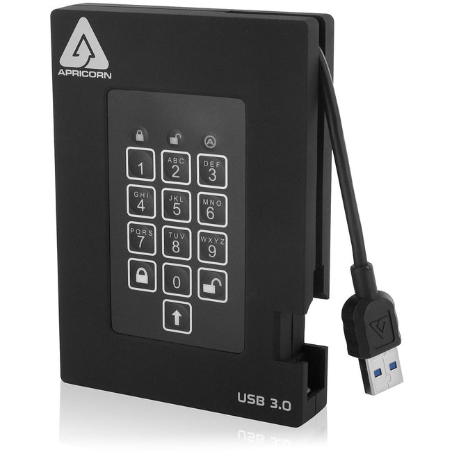 Apricorn Aegis Padlock A25-3Pl256-1000F 1 Tb Portable Rugged Hard Drive - External