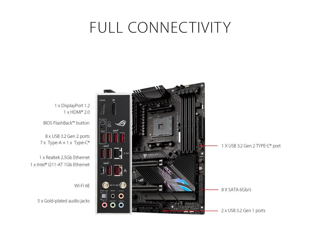 Asus Rog Strix X570-E Gaming Wifi Ii Socket Am4/ Amd X570/ Ddr4/ Wifi & Bluetooth/ Sata3&Usb3.2/ M.2 Atx Motherboard