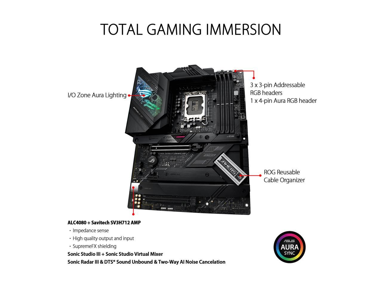 Asus Rog Strix Z690-F Gaming Wifi Lga1700/ Intel Z690/ Ddr5/ Wifi & Bluetooth/ Sata3&Usb3.2/ M.2/ Atx Motherboard