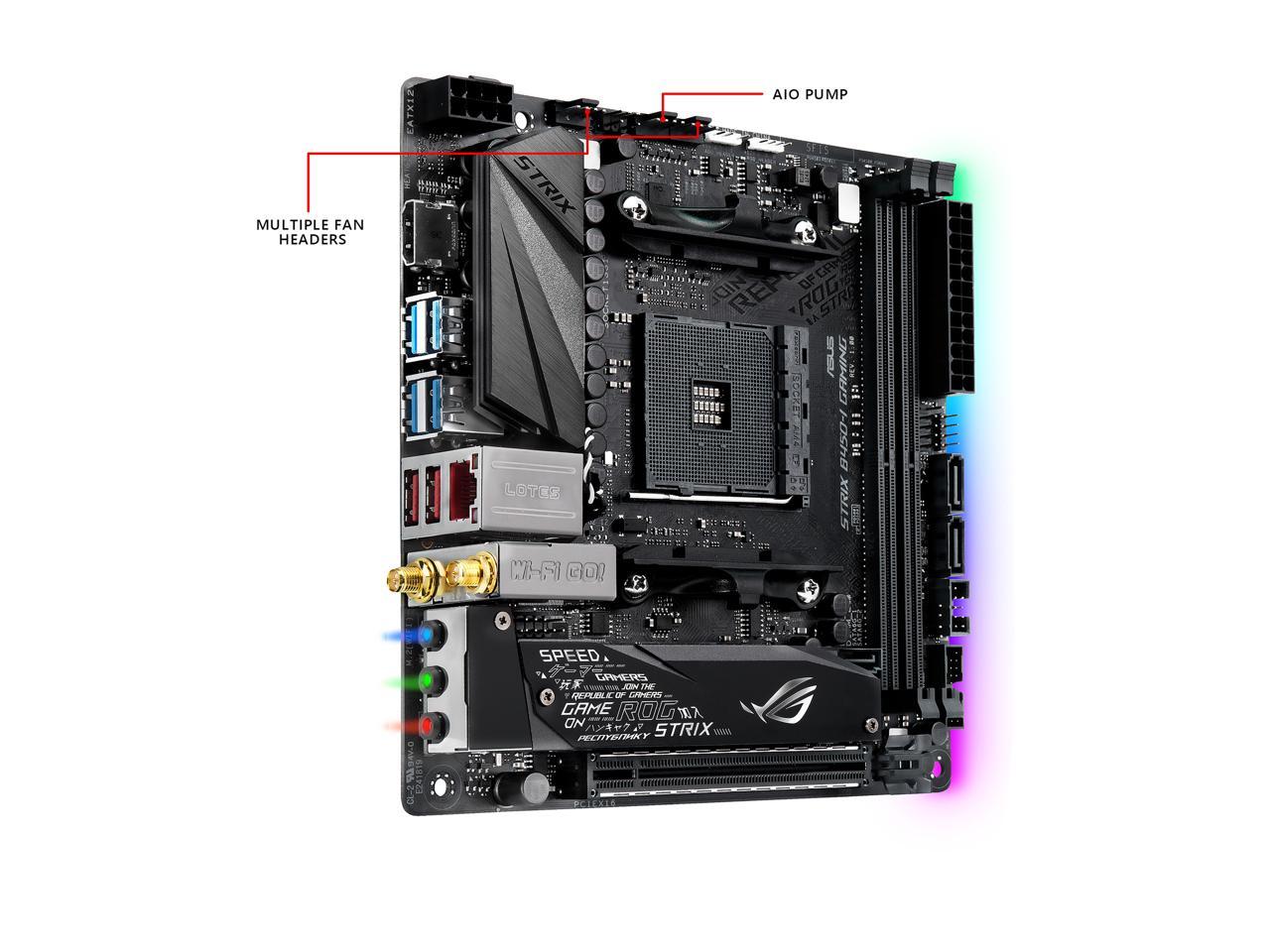 Asus Rog Strix B450-I Gaming Am4 Amd B450 Sata 6Gb/S Usb 3.1 Hdmi Mini Itx Amd Motherboard