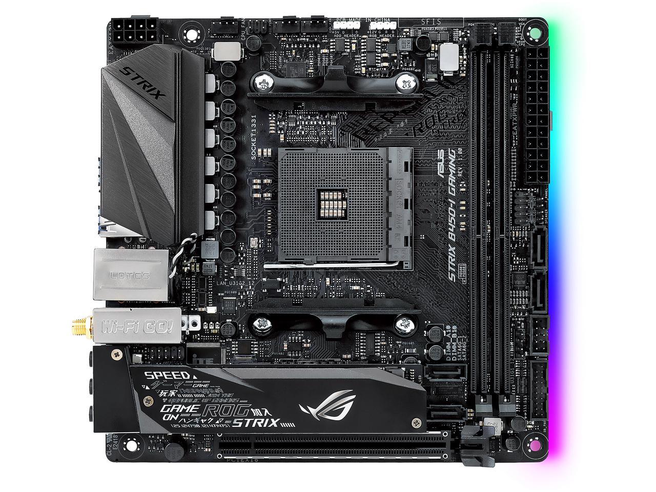 Asus Rog Strix B450-I Gaming Am4 Amd B450 Sata 6Gb/S Usb 3.1 Hdmi Mini Itx Amd Motherboard