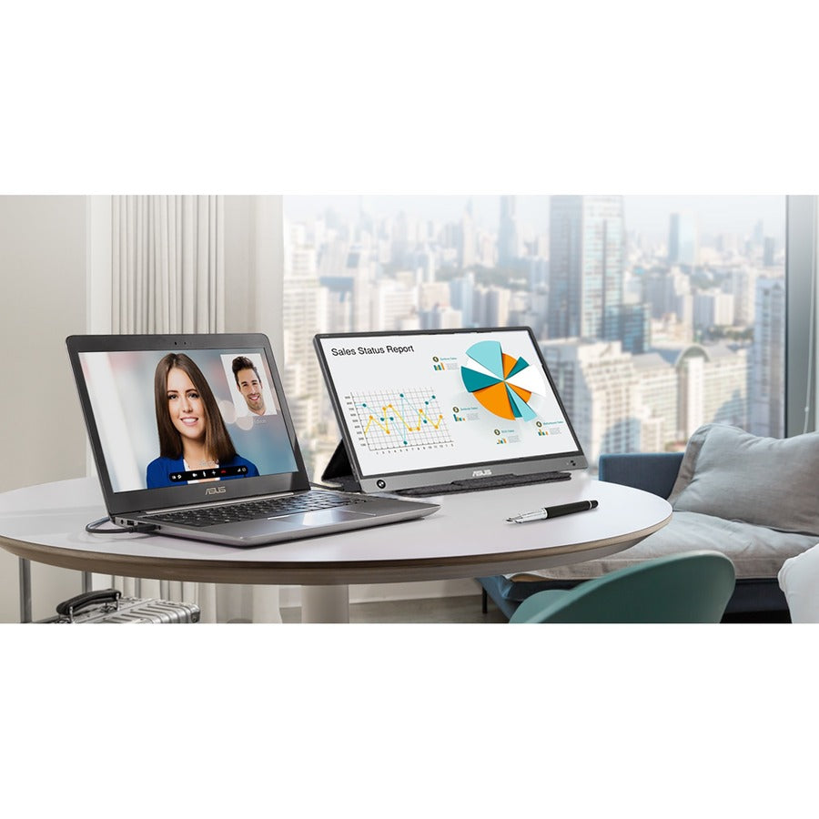 Asus ZenScreen MB16AH 16 Class Full HD LCD Monitor - 16:9 - Dark Gray"