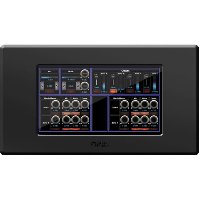 AtlasIED BlueBridge 7 Touch Panel Wall Controller" BBWP-TOUCH7B