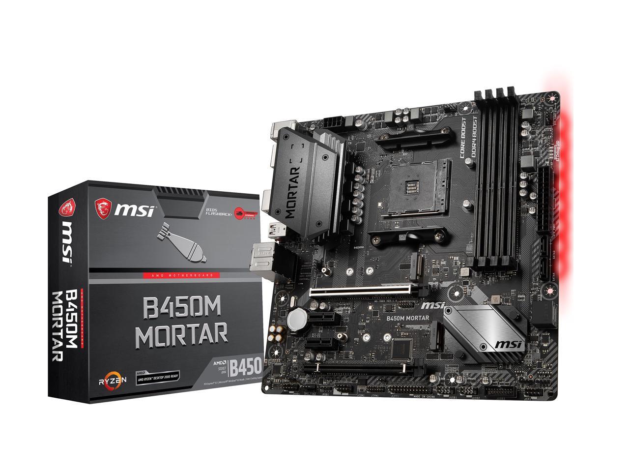 B450M Mortar Am4 Amd B450 Sata 6Gb/S Usb 3.1 Hdmi Amd Motherboard