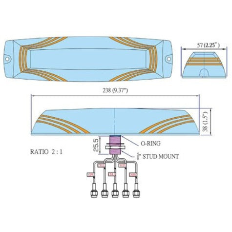 B+B SmartWorx 5-in-1 Low-Profile MiMo Antenna BB-16-7053-A