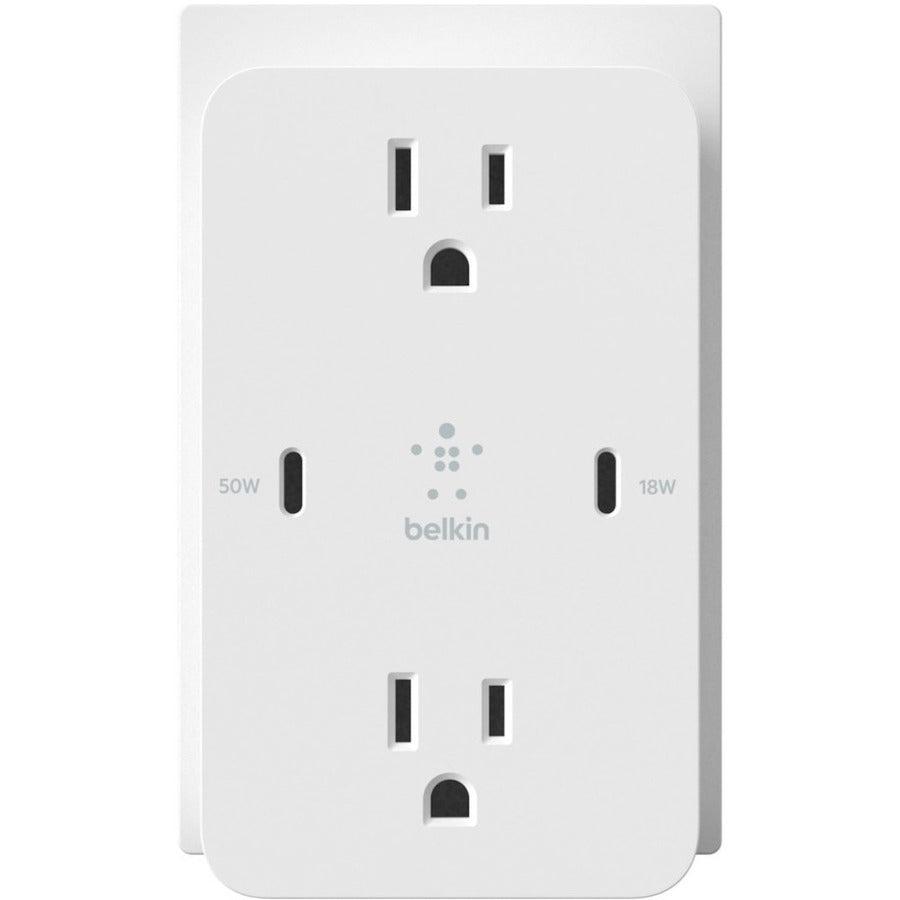 Belkin Wcz001Dqwh Power Plug Adapter Nema 5-15P Nema 5-15 White