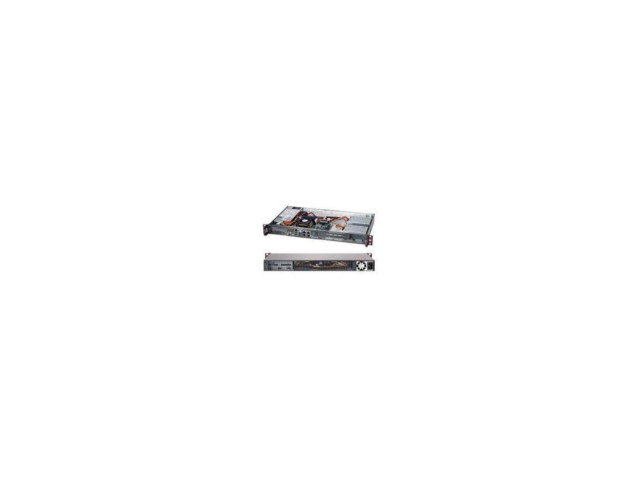 Black 1U Mini Sc505 Chassis W/