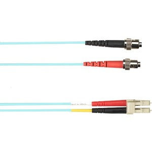 Black Box Colored Fiber OM1 62.5/125 Multimode Fiber Optic Patch Cable - OFNR PVC FOCMR62-010M-STLC-AQ