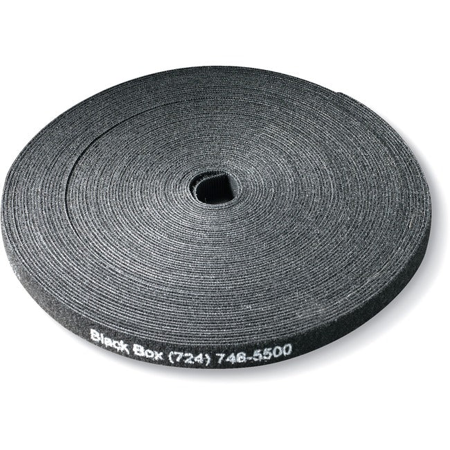 Black Box Hook And Loop Cable Wrap - 5/8" X 75', Black, 75-Ft. (22.8-M) Roll