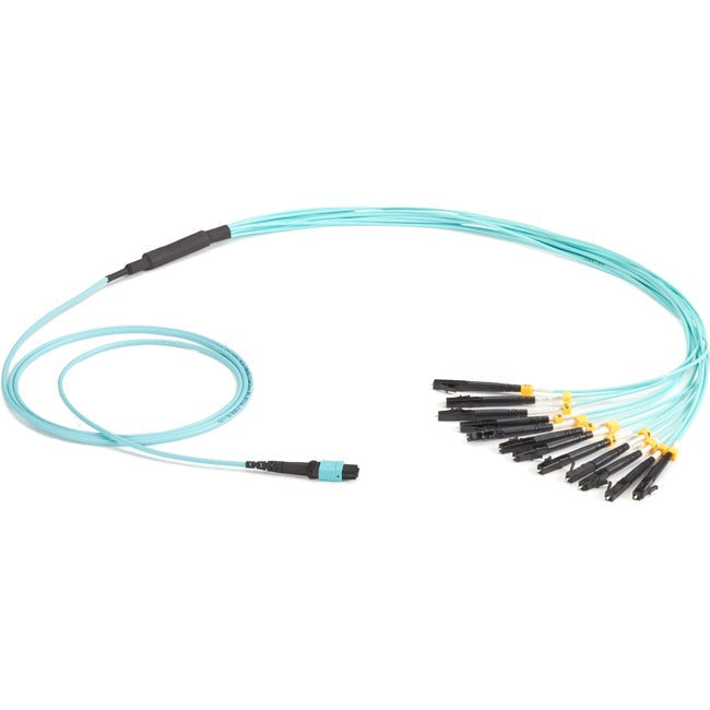Black Box MTP OM3 Fiber Optic Harness Cable - Plenum, 12-Strand, 3-m (9.8-ft.) FOHC20M3-MPLC-12AQ-3