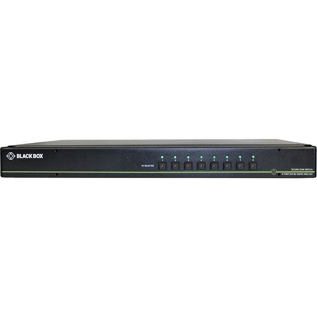 Black Box NIAP 3.0 Secure 8-Port Dual-Head DVI-I KVM Switch, CAC SS8P-DH-DVI-UCAC