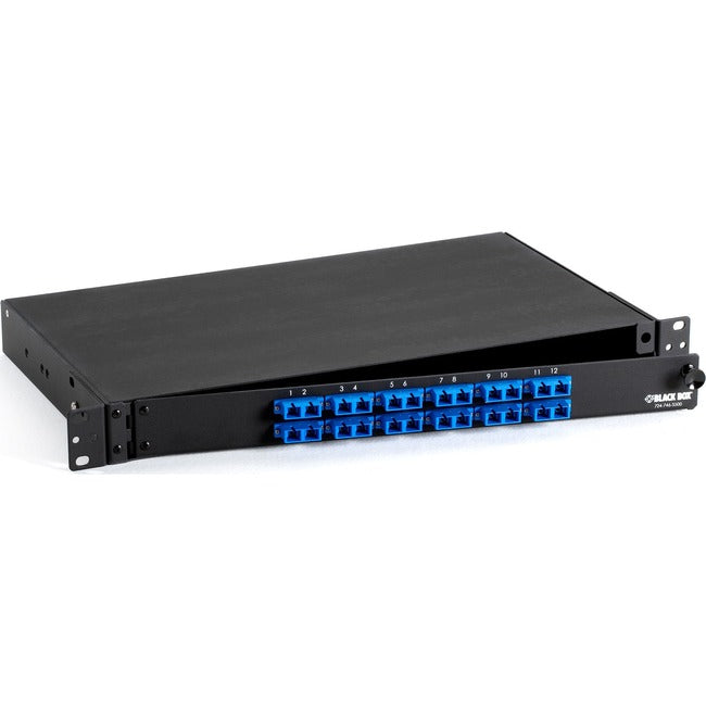 Black Box Rackmount Preloaded Fiber Enclosure - 1U, (12) Duplex Sc Pair