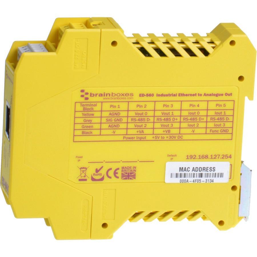 Brainboxes - Ethernet to 4 Analogue Outputs + RS485 Gateway ED-560