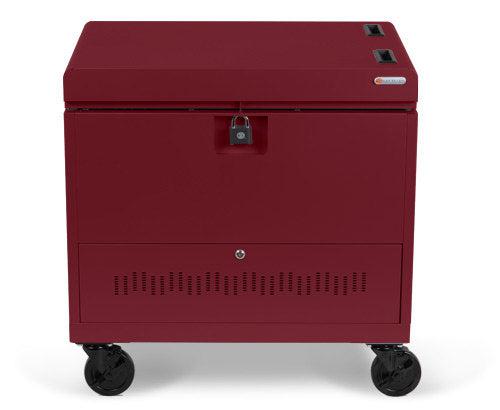 Bretford Cube Toploader Portable Device Management Cart Maroon