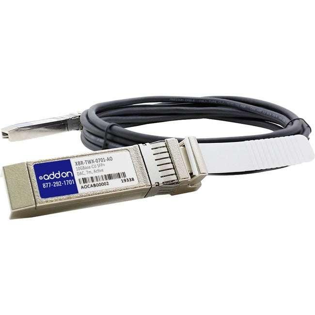 Brocade (Formerly) XBR-TWX-0701 Compatible TAA Compliant 10GBase-CU SFP+ to SFP+ Direct Attach Cable (Active Twinax, 7m) XBR-TWX-0701-AO