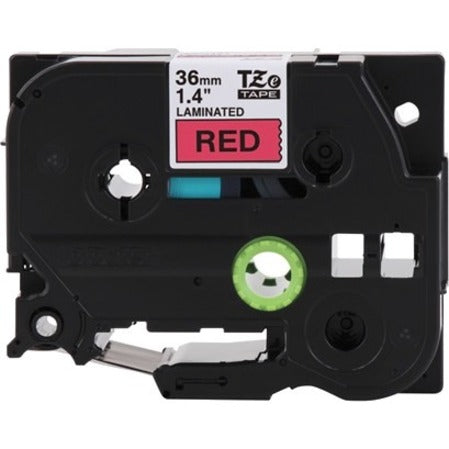 Brother P-touch TZe-461 Black Print on Red Label Tape 1.4 (36mm) wide x 26.2' (8m) long" TZE461CS