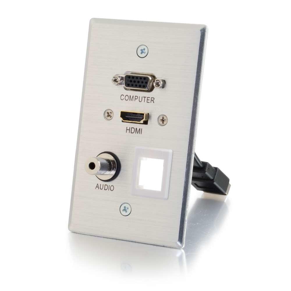 C2G 39705 Socket-Outlet Hdmi + Vga + 3.5Mm Aluminium