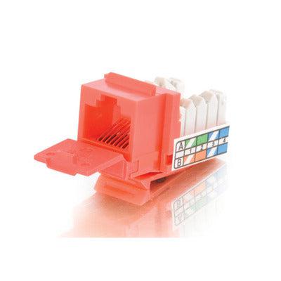 C2G Cat5E 90° Keystone Jack Red