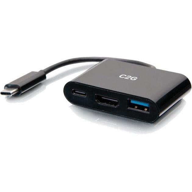C2G Usb-C 3-In-1 Mini Dock With Hdmi, Usb-A, And Usb-C Power Delivery Up To 60W - 4K 30Hz