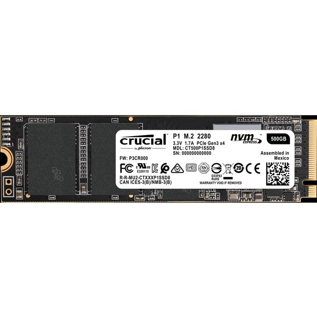 CRUCIAL/MICRON - IMSOURCING Client 500 GB Solid State Drive - M.2 2280 Internal - PCI Express (PCI Express 3.0 x4) CT500P1SSD8