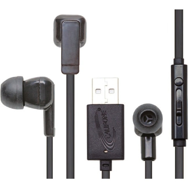 Califone E3 USB Earphones with Inline Microphone - Noise Isolating Educational Audio E3USB