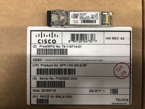 Cisco 10GBASE-SR SFP+ Module for MMF SFP-10G-SR-S-RF