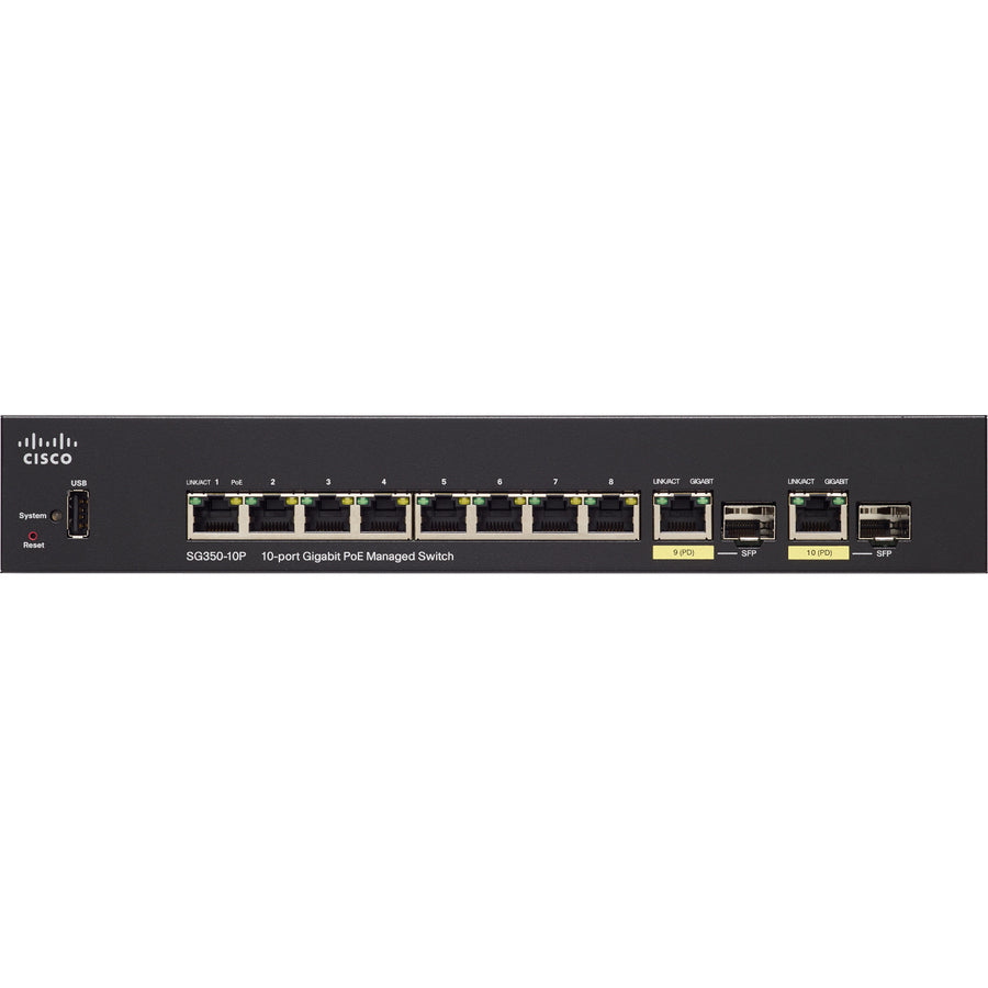 Cisco SG350-10P 10-port Gigabit POE Managed Switch SG350-10P-K9-JP