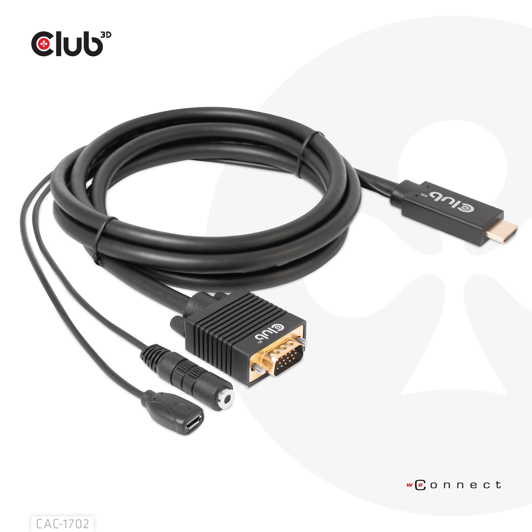 Club 3D HDMI to VGA Cable M/M 2m/6.56ft 28AWG CAC-1712