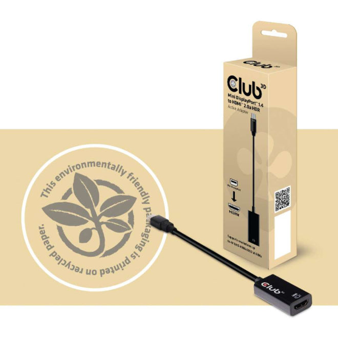 Club 3D Mini DisplayPort 1.4 to HDMI 2.0a HDR CAC-1180