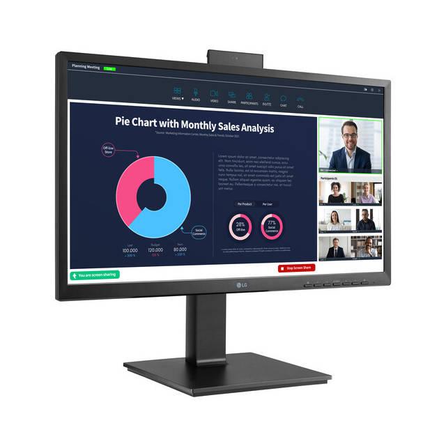 Computer Monitor with Speakers and Camera - LG 23.8" IPS FHD Business Display | TecISoft 24BP750C-B