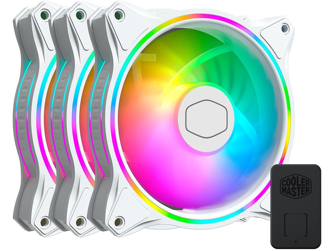 Cooler Master Masterfan Mf120 Halo (White Edition, 3 In 1 With Argb Led Controller) - Duo-Ring