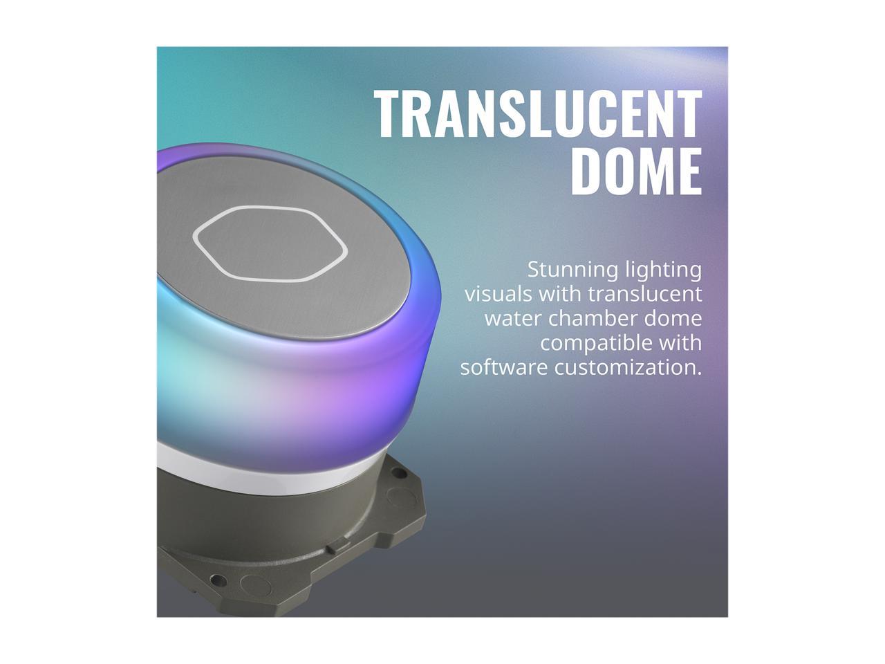 Coolermaster Masterliquid Ml240 Illusion, Translucent Dome, 3Rd Gen Dual Chamber Pump, 240 Radiator, Mlx-D24M-A18Pw-R1