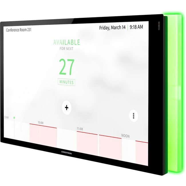 Crestron 10.1 in. Room Scheduling Touch Screen, Black Smooth, with Light Bar 6511515