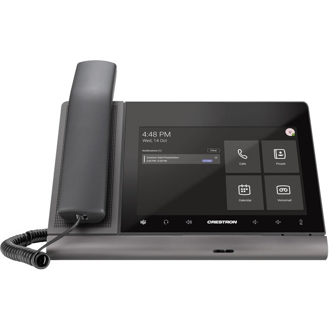 Crestron Flex UC-P8-T-HS IP Phone - Corded/Cordless - Corded/Cordless - Bluetooth, Wi-Fi - Desktop - Gray, Black 6511685