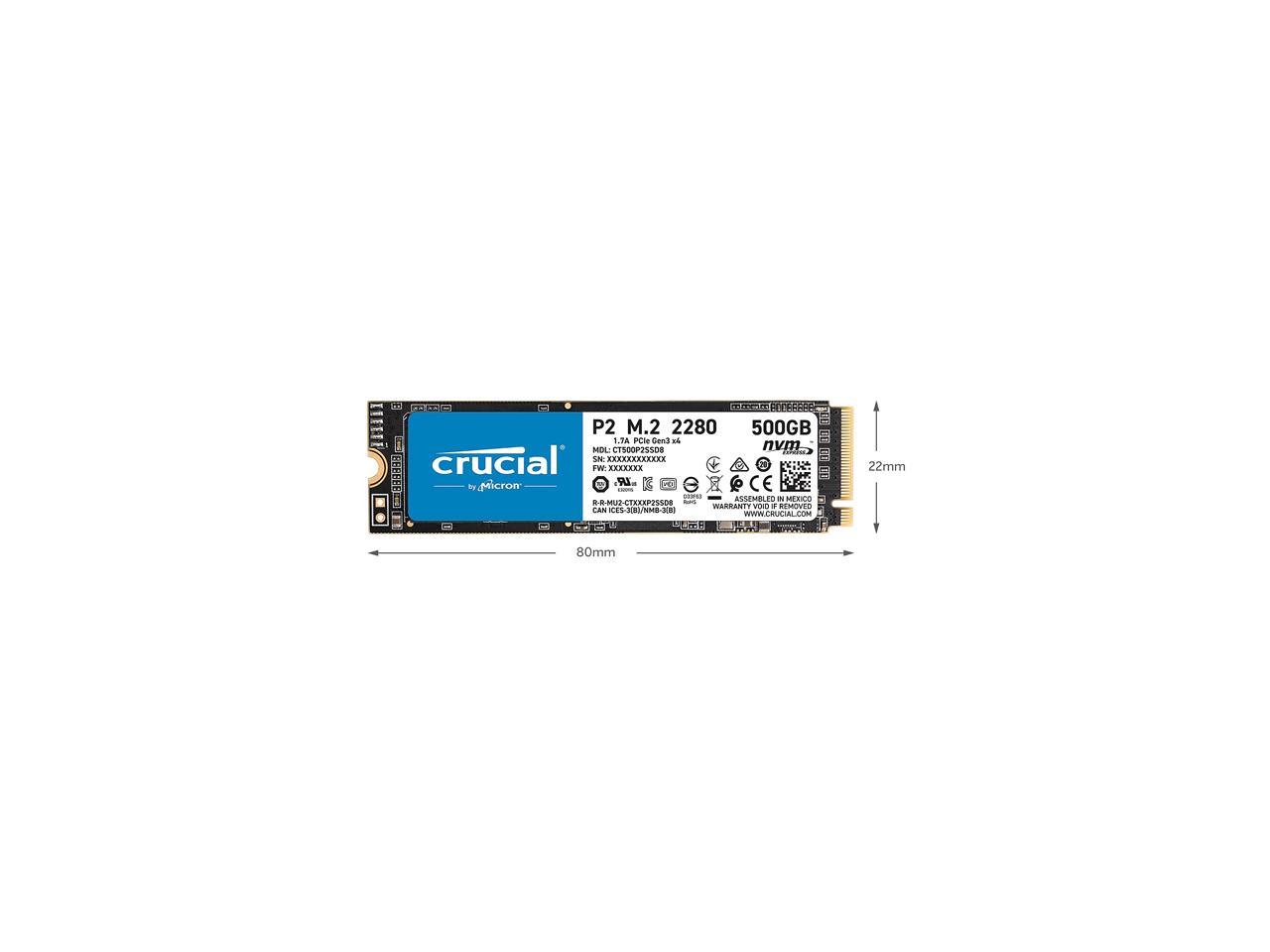 Crucial P2 1Tb 3D Nand Nvme Pcie M.2 Ssd Up To 2400 Mb/S - Ct1000P2Ssd8